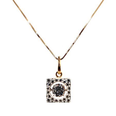 Fancy 18ct Rose Gold Pendant & Earrings with CZ Stone(6.5 grams)