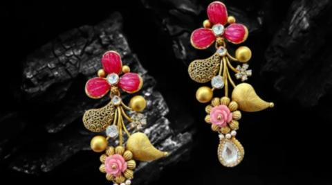 Stylish pink stone earrings for any occasion.