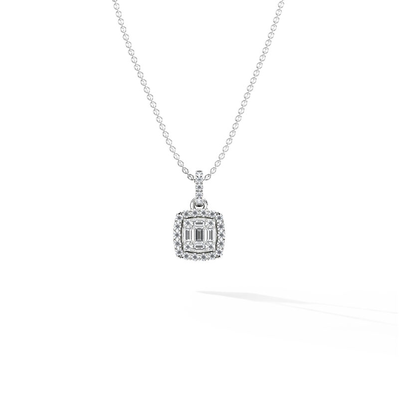 0.25CT Halo Diamond Pendant WG A1