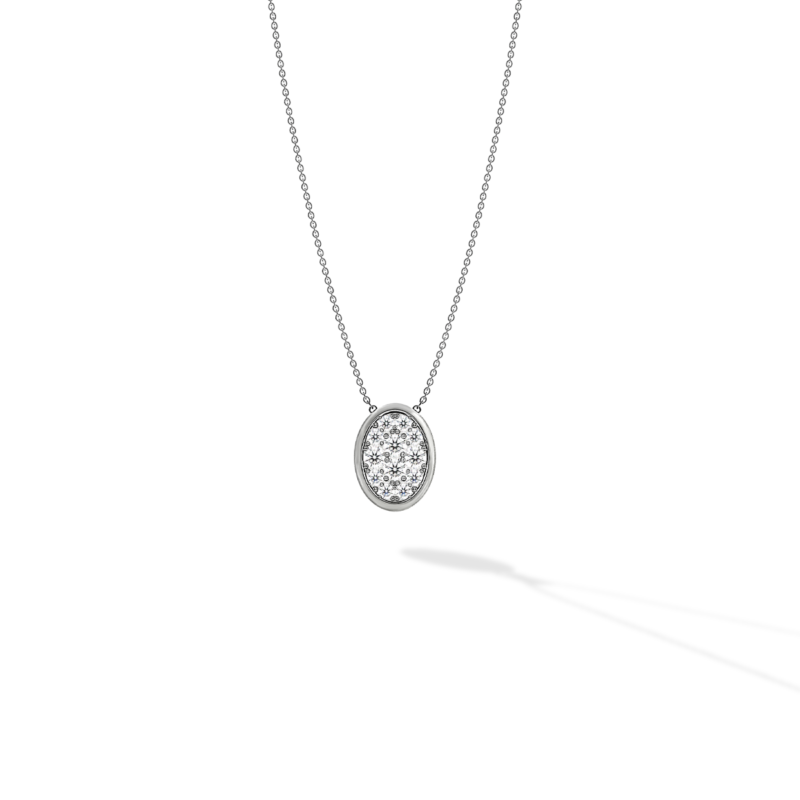 0.33CT Oval Diamond Pendant WG A1