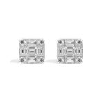 0.39ct Square Gemstone Earrings A1 WG