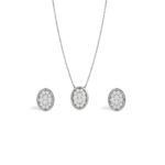 0.83ct Oval Diamond Pendant Set With Earrings A1 WG