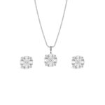 1.01CT Array Diamond Pendant Set WG A1