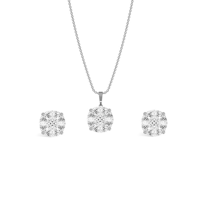 1.01CT Array Diamond Pendant Set WG A1