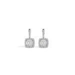 3.80ct Halo Diamond Pendant Set With Earrings A3 WG