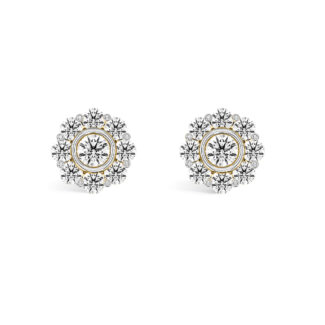 Luminous Round Cluster Earrings A1 YG 1