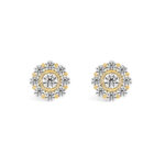 Luminous Round Cluster Pendant Set With Earrings A3 YG