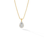 Pear Halo Diamond Pendant YG A1 1