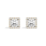 Princess Cut Sparkle Earrings A1 YG 1