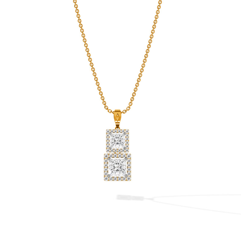 Princess Cut Sparkle Pendant YG A1 1