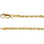 14k Yellow 2.5 Mm Rope 16' Chain