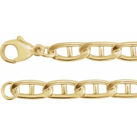 14k Yellow 5.15 Mm Anchor 7' Chain