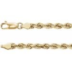 14k Yellow 3.9 Mm Diamond-cut Rope 18' Chain
