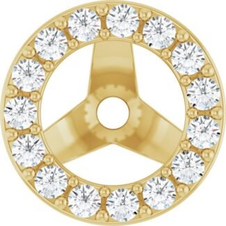 14k Yellow 1/5 Ctw Natural Diamond Halo-style Earring Jackets