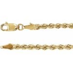 14k Yellow 3 Mm Rope 7' Chain
