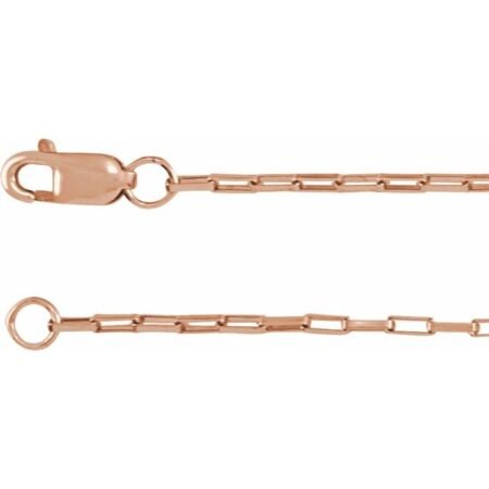 14k Rose 1.2 Mm Elongated Box 18' Chain