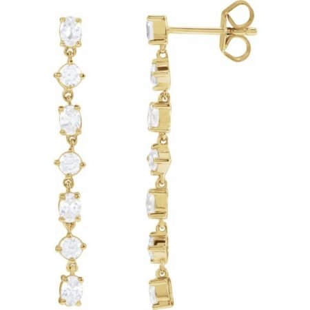 14k Yellow 1 1/5 Ctw Lab-grown Diamond  Dangle Earrings