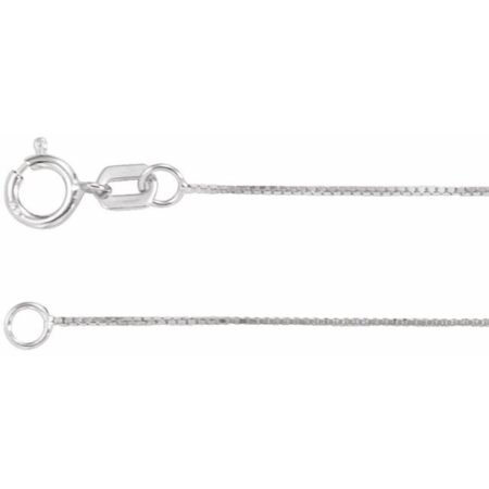 14k White .55 Mm Box 16' Chain