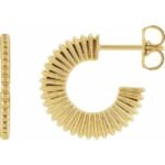 14k Yellow Starburst 16 Mm Hoop Earring