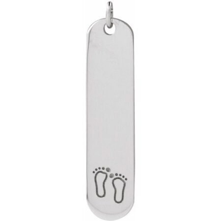 Sterling Silver Engravable Footprints Pendant