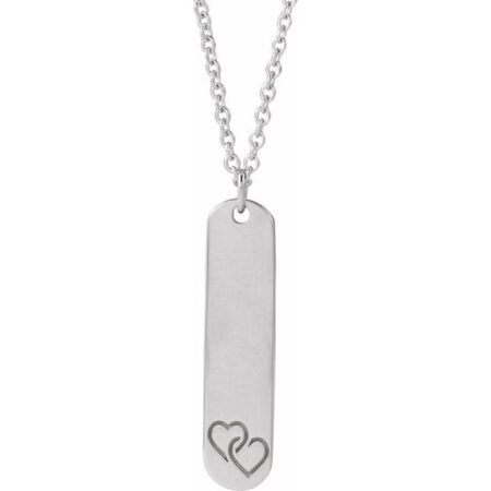 Sterling Silver Engravable Interlocking Hearts 16-18' Necklace