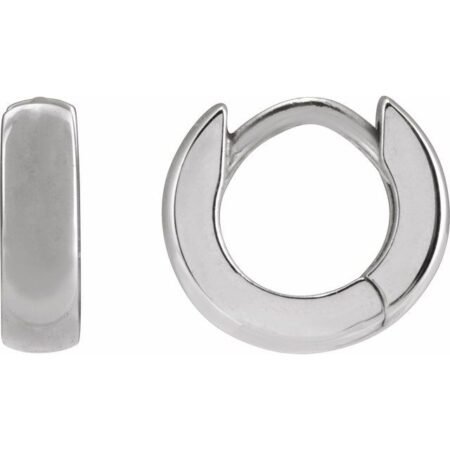 14k White 8 Mm Hoop Earring
