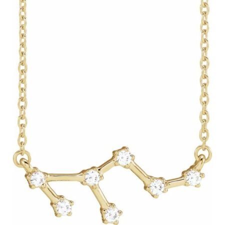 14k Yellow 1/6 Ctw Natural Diamond Leo 16-18' Necklace