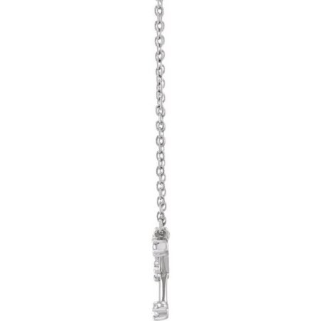 14k White 1/8 Ctw Natural Diamond Cancer 16-18' Necklace