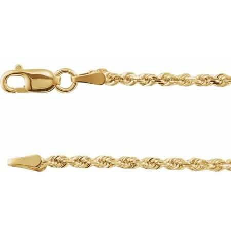 14k Yellow 1.8 Mm Diamond-cut Rope 16' Chain