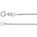 14k White Gold 1 Mm Box 16' Chain