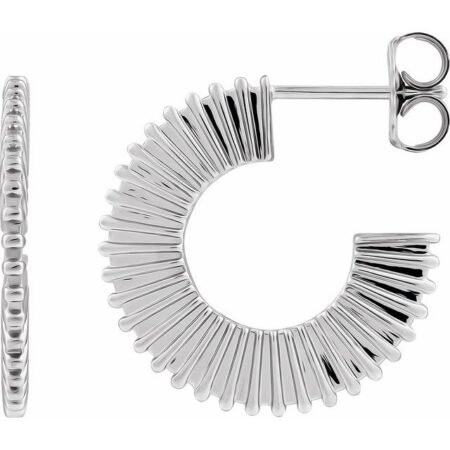 Platinum Starburst 19 Mm Hoop Earring