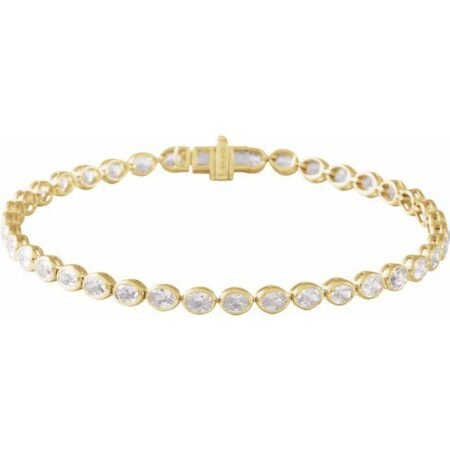 14k Yellow 4 9/10 Ctw Lab-grown Diamond Line 7' Bracelet