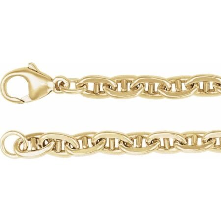 14k Yellow Gold-filled 4.5 Mm Curbed Anchor 7' Chain