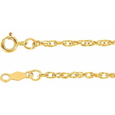 14k Yellow Gold 1.5 Mm Rope 18' Chain