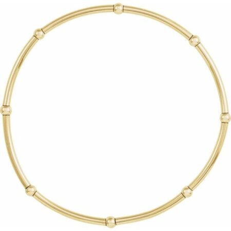 14k Yellow Gold-filled Elastic Bead 6 1/2' Bracelet