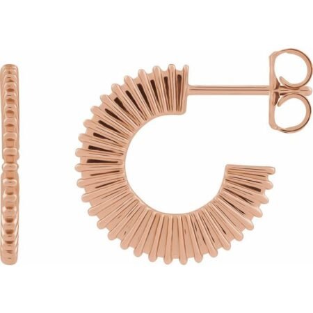 14k Rose Starburst 16 Mm Hoop Earring