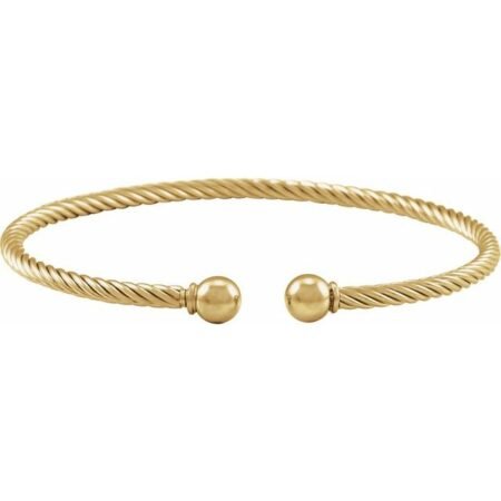 14k Yellow Gold-filled 3 Mm Cuff 6 7/10' Bracelet