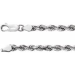 14k White 3.9 Mm Diamond-cut Rope 16' Chain