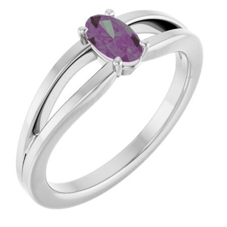 Platinum Lab-grown Alexandrite Youth Solitaire Ring