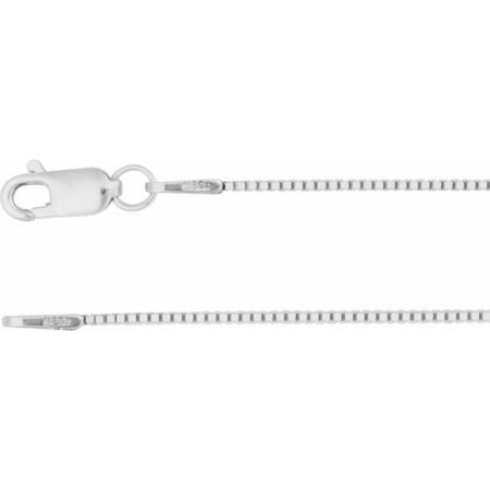 18' 14k White .75 Mm Box Chain