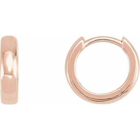 14k Rose 10 Mm Hoop Earrings