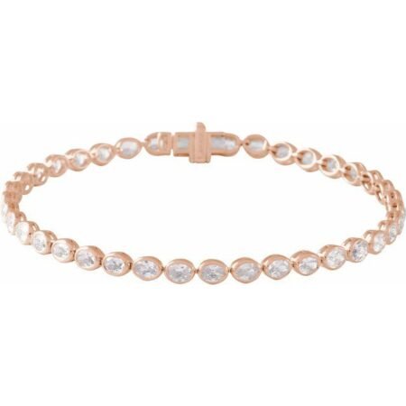 14k Rose 4 9/10 Ctw Lab-grown Diamond Line 7' Bracelet