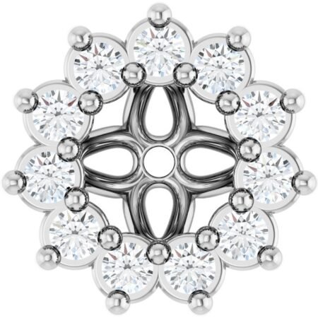 Sterling Silver .08 Ctw Natural Diamond Earring Jackets