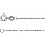 14k White 1 Mm Diamond-cut Bead 16' Chain