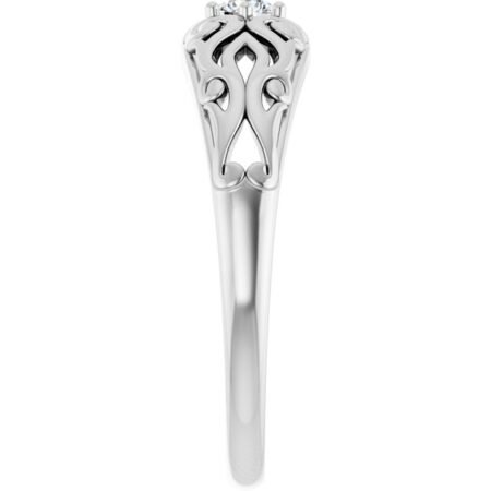 1/10 Ct Platinum Natural Diamond Ring