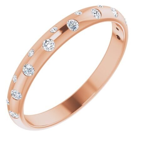 18k Rose 1/6 Ctw Natural Diamond Anniversary Band