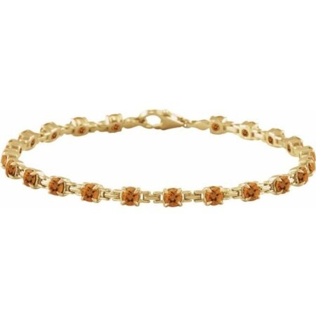 14k Yellow Natural Citrine 7 1/4' Line Bracelet