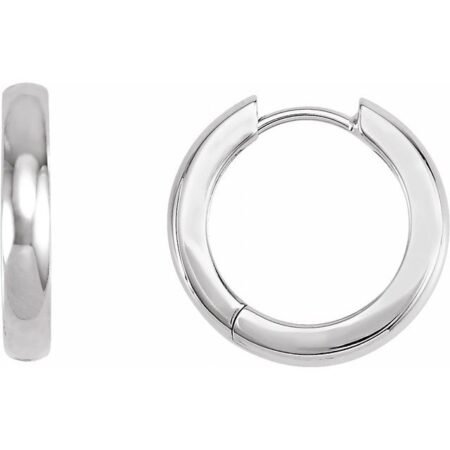 14k White 16 Mm Hoop Earring