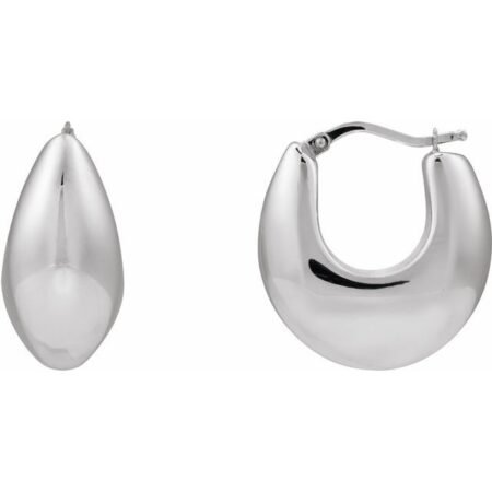 Sterling Silver Electroform Tapered 25.1 Mm Hoop Earrings