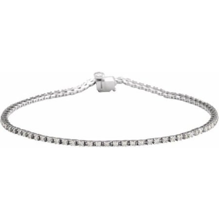 14k White 1 Ctw Lab-grown Diamond Line 7 1/4' Bracelet